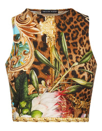 Philipp Plein - Baroque Flowers Crop Top