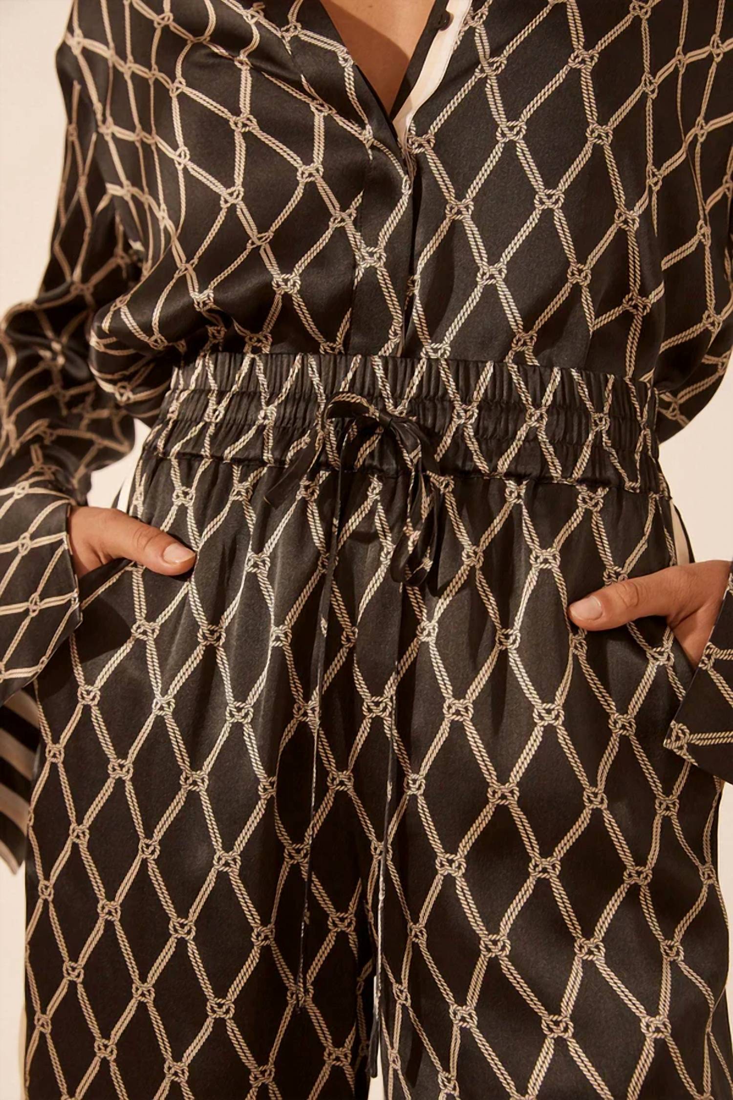 Shona Joy - Silk Contrast Relaxed Pant