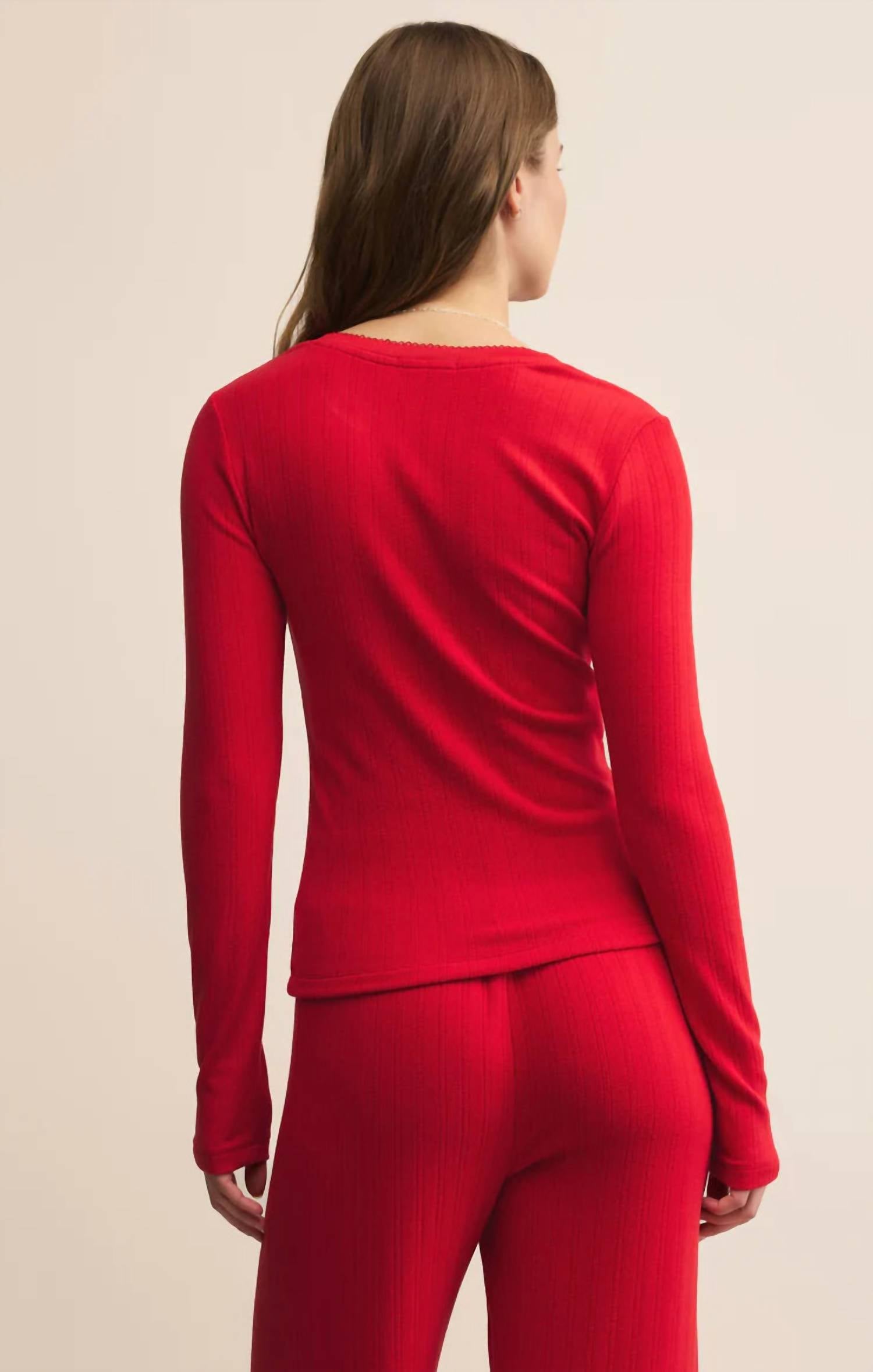 Z Supply - Holly Pointelle Long Sleeve Top