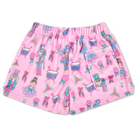 iScream Women's Nutcracker Waltz Plush Shorts in pink - women's shorts - detail view