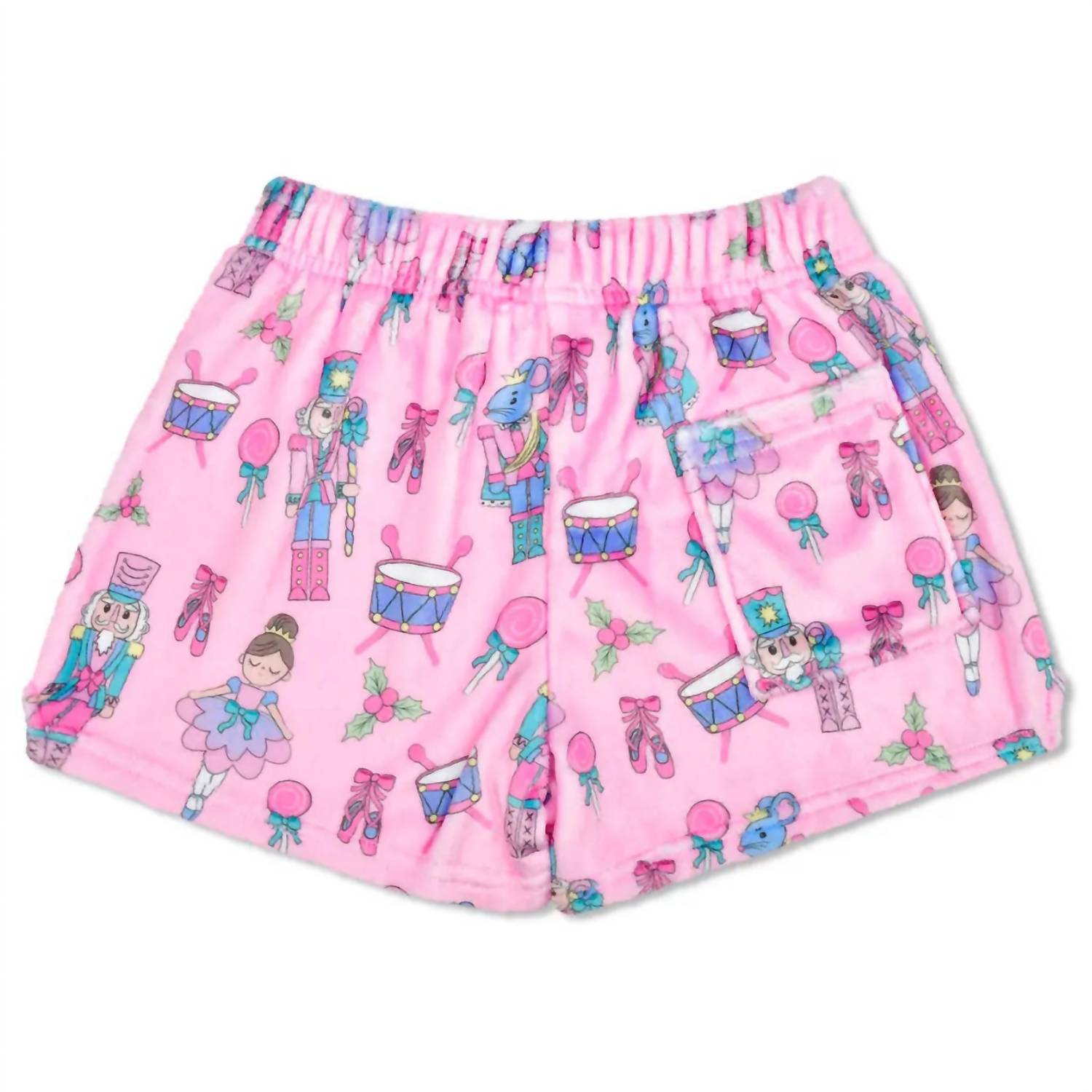iScream Women's Nutcracker Waltz Plush Shorts in pink - women's shorts - detail view