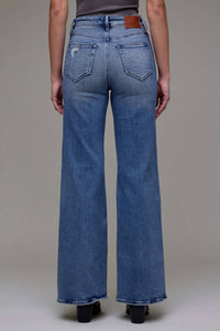 Hidden - Happi Knee Distressed High Rise Comfort Flare Jean