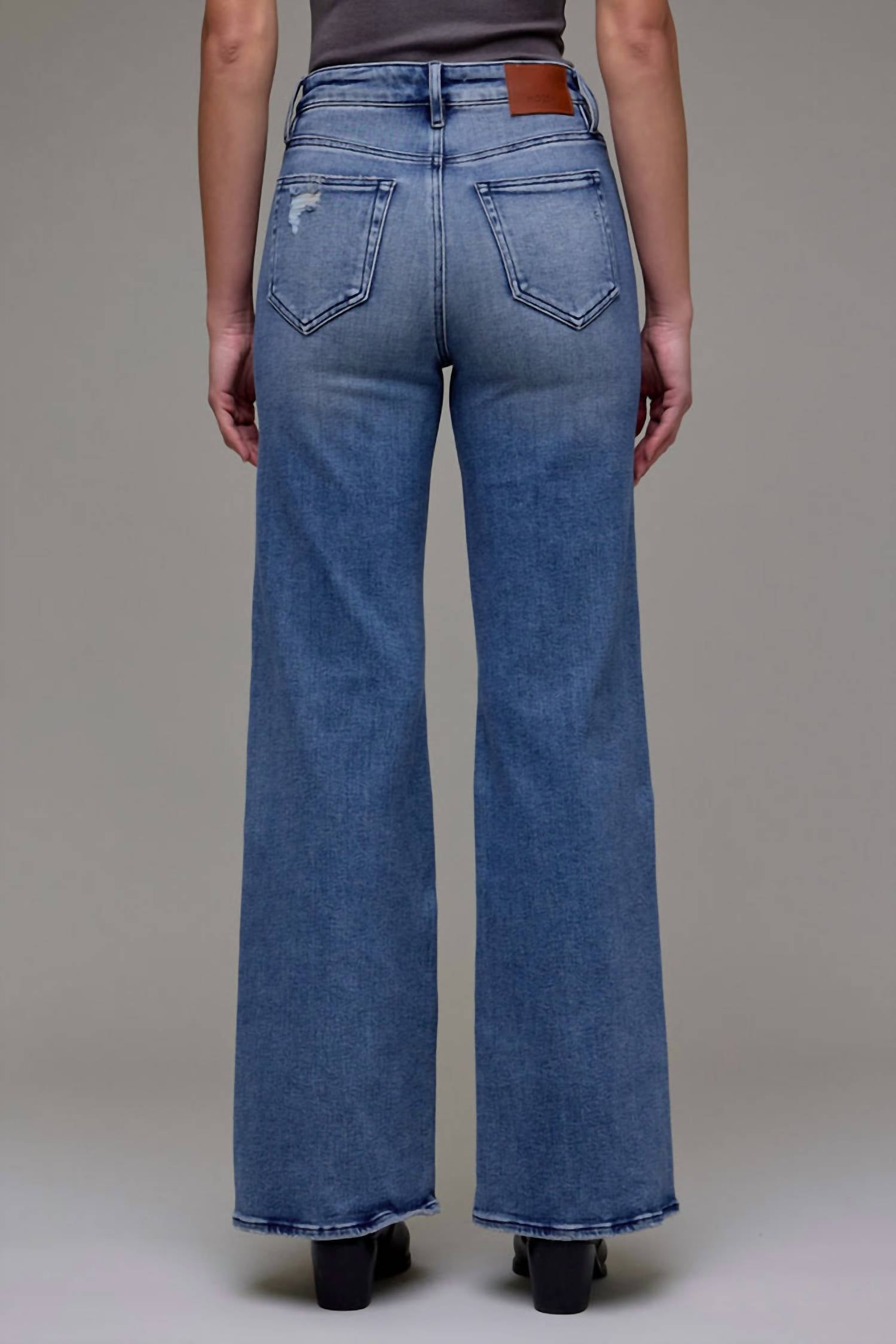 Hidden - Happi Knee Distressed High Rise Comfort Flare Jean