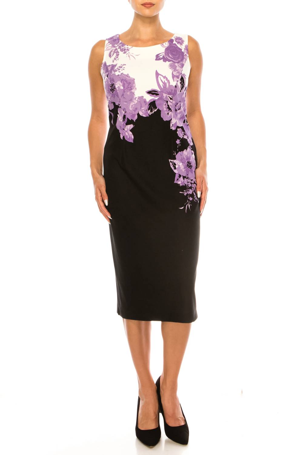 Maya Brooke - Floral Print Two-piece Jacket Dress