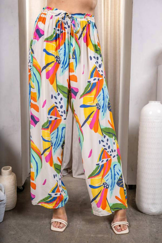 Paparazzi - Woven Mixed Print Pull-on Pant