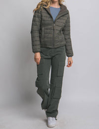 Love Tree - Hooded Light Puffer Jacket