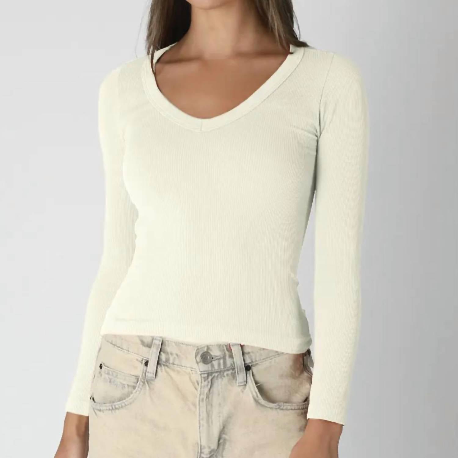 Nikibiki - Deep V Long Sleeve Top
