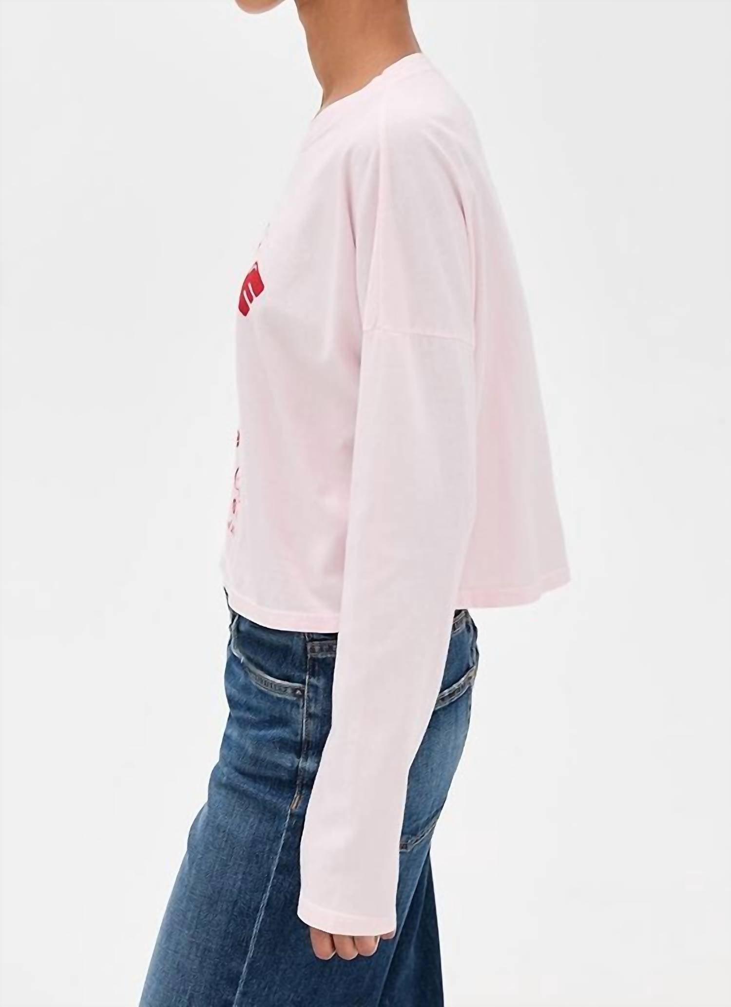 ASKK NY Crop Long Sleeve Top in giggle water - women's long sleeve top - alternate view