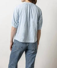 Lilla P - Shirred Split Neck Raglan