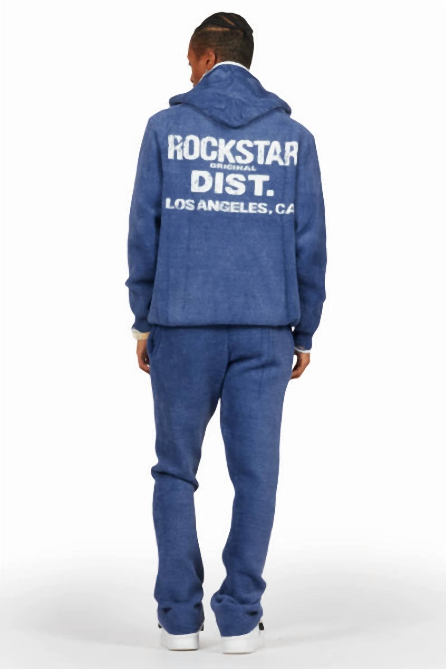 ROCKSTAR ORIGINAL Lake Mohair Knit Track Set in navy - men's shirt - alternate view