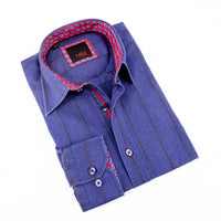 Eight X - Men's Denim Button Down With Paisley Trim Shirt