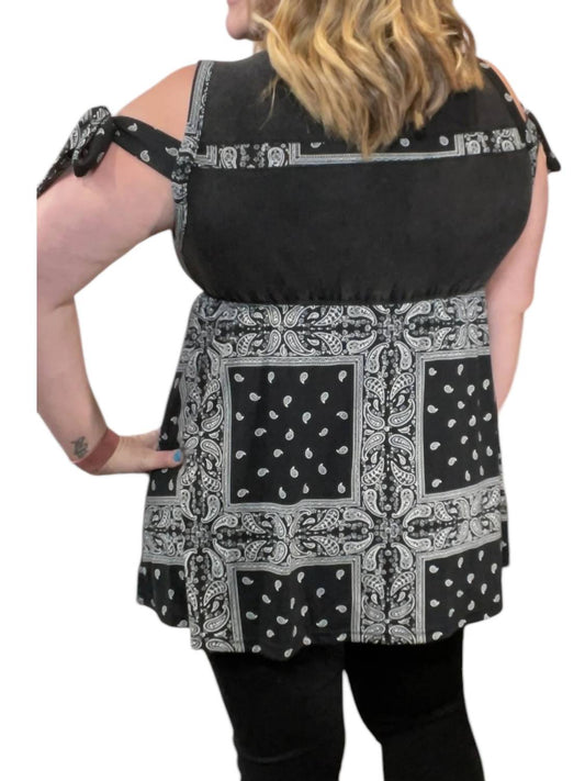 Pol - Bandana Print Ribbon Sleeve Tank Top