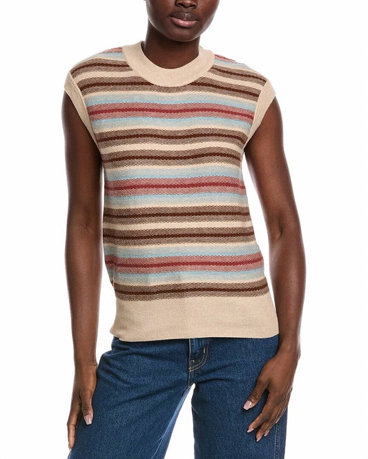 Minnie Rose - Textured Stripe Cashmere-blend Sweater Tank