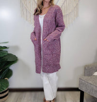 GILLI Allison Cardigan in purple - women's cardigan - detail view