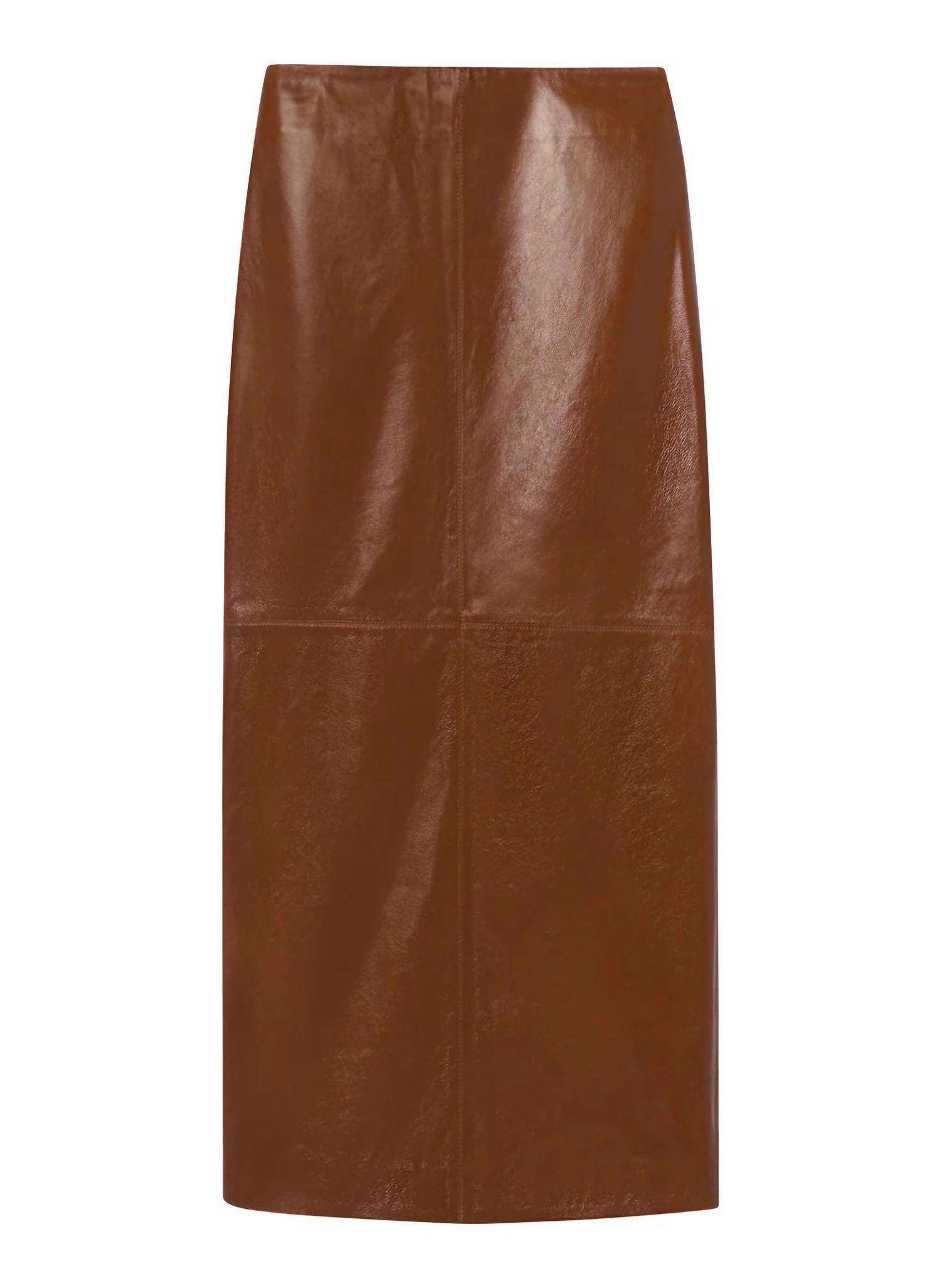 A.L.C. - Marta Glossy Leather Midi Skirt