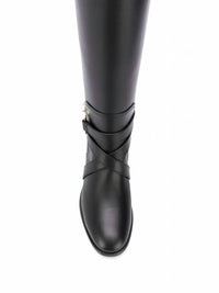 Salvatore Ferragamo Women's Gancini Knee High Boots in black 2 - women's shoe - view 4