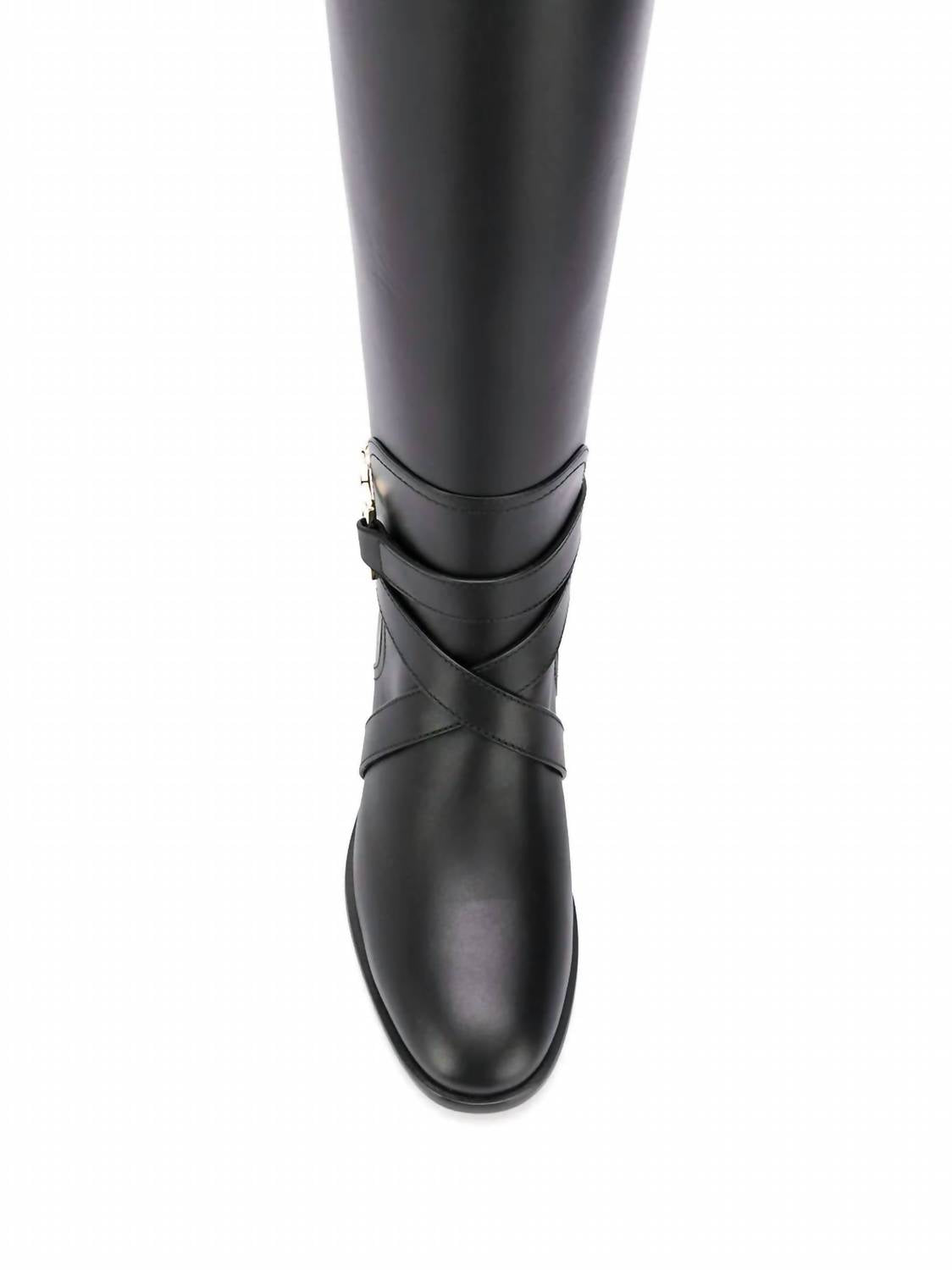 Salvatore Ferragamo Women's Gancini Knee High Boots in black 2 - women's shoe - view 4