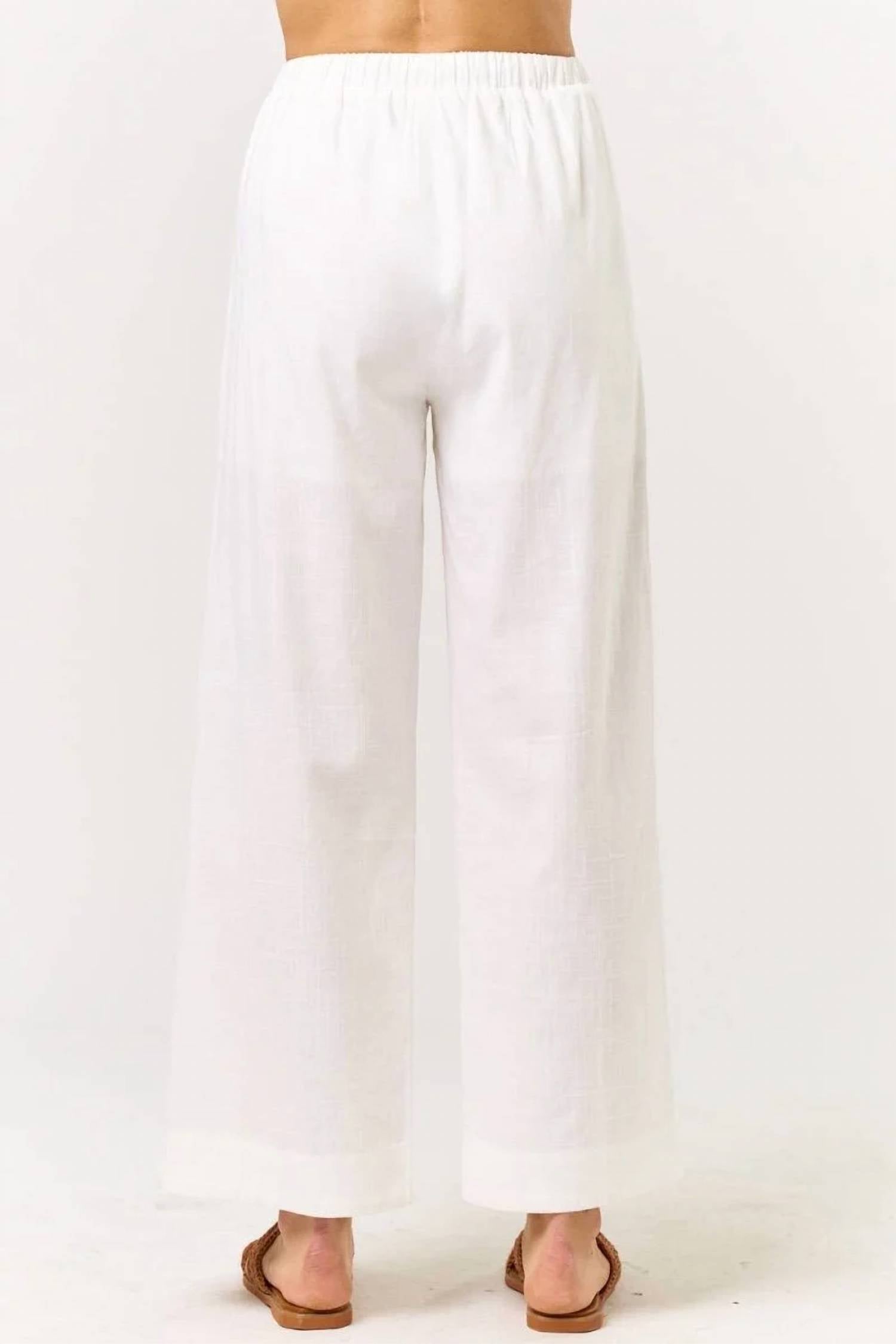 Lalavon - Diamond Cut Linen Pants
