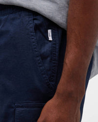 MEN STRETCH LINEN PULL ON CARGO SHORT