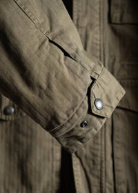 Iron & Resin Herringbone M65 Jacket in army - men's jacket - detail view
