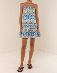 Palm Noosa Lima Mini Dress in lagoona tile - women's dress