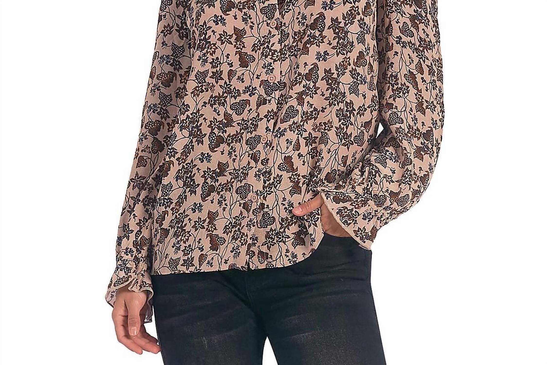 Elan - Ruffle Collar Top