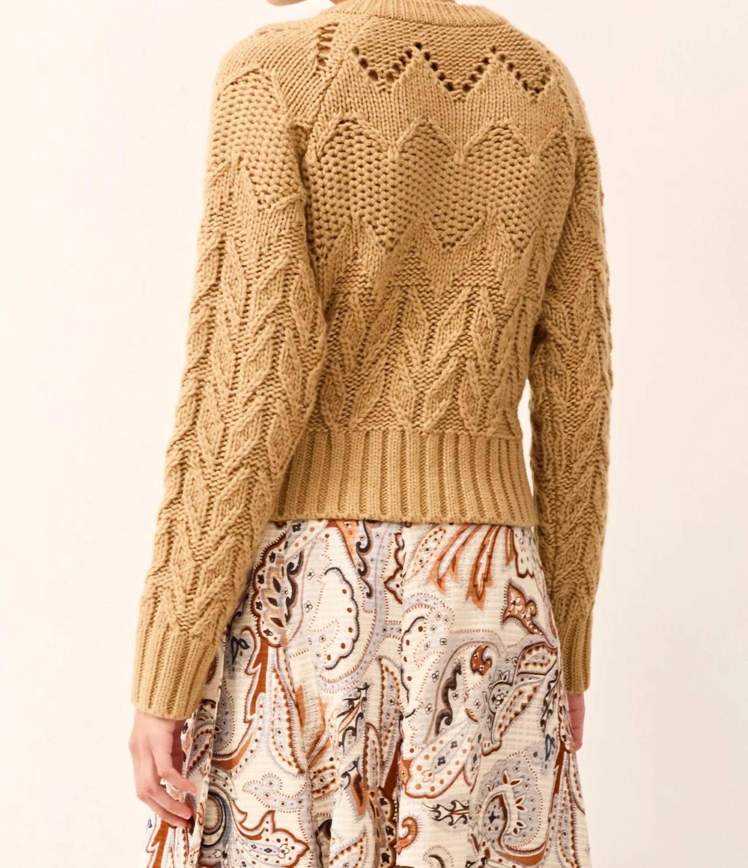 Marie Oliver Esme Cardigan in sesame - women's cardigan - alternate view