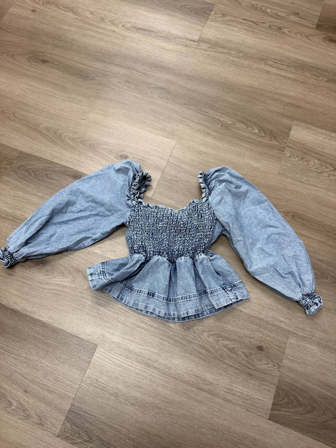 Something Navy - Women's Smocked Peplum Top