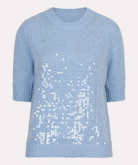 ESQUALO Senta Sequins Sweater in sky blue - women's sweater - view 5