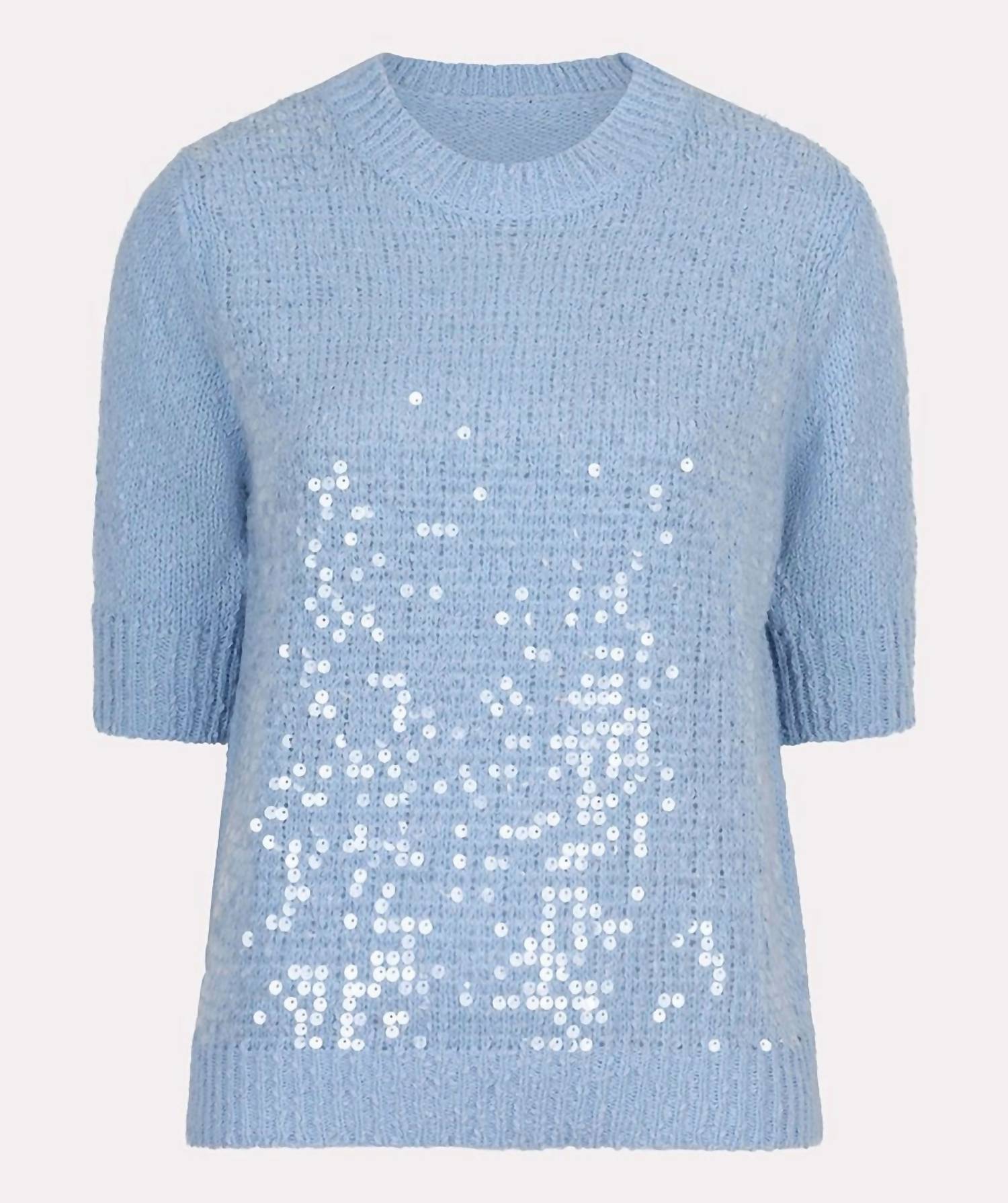ESQUALO Senta Sequins Sweater in sky blue - women's sweater - view 5