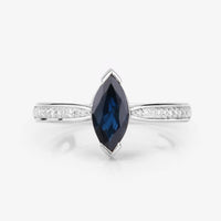 Diana M Jewels - Women's Marquise Natural Sapphire Fashion Ring (1.44 Ct) - Petite