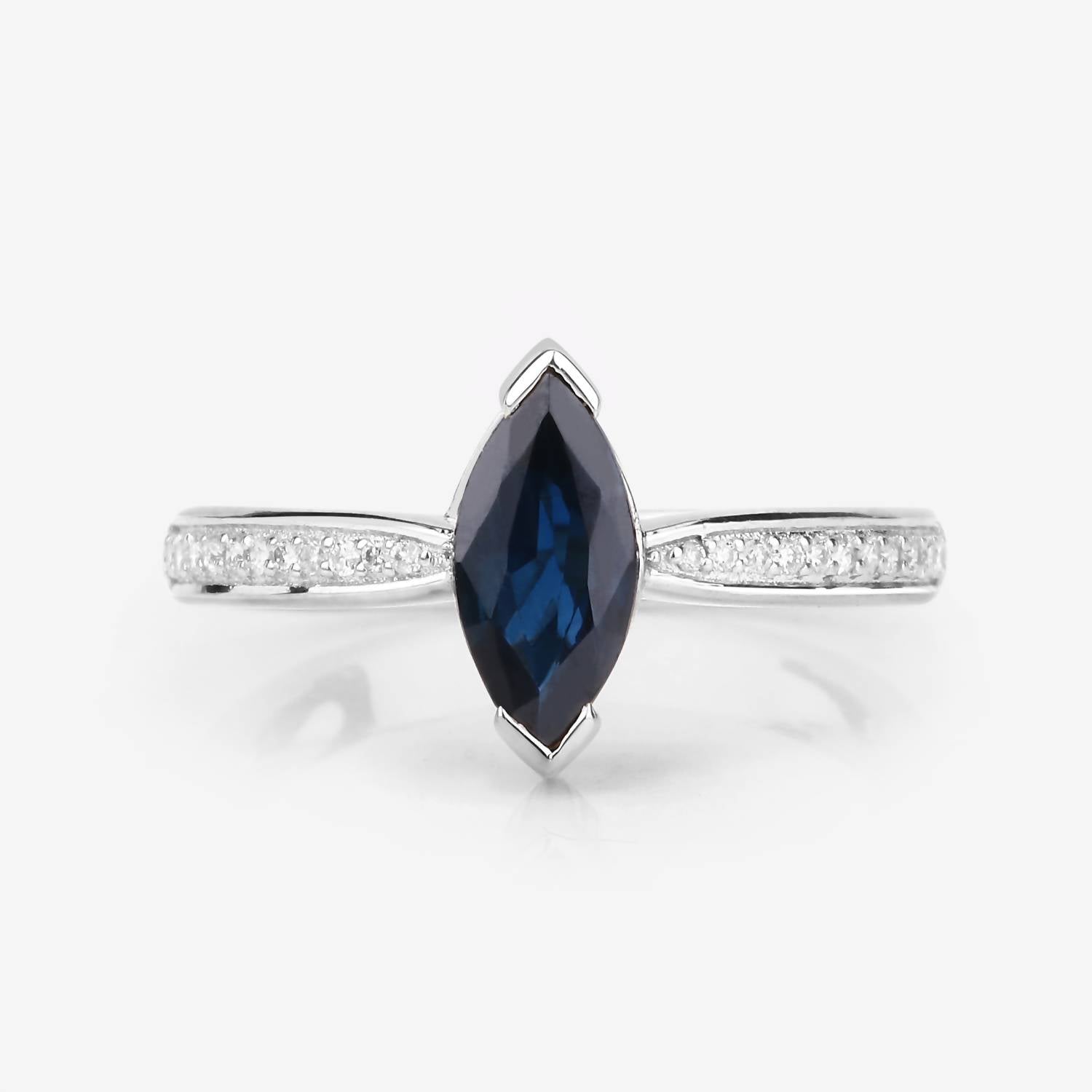 Diana M Jewels - Women's Marquise Natural Sapphire Fashion Ring (1.44 Ct) - Petite