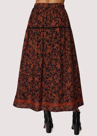 LOST + WANDER Lady Siena Maxi Skirt in brown floral - women's skirt - alternate view