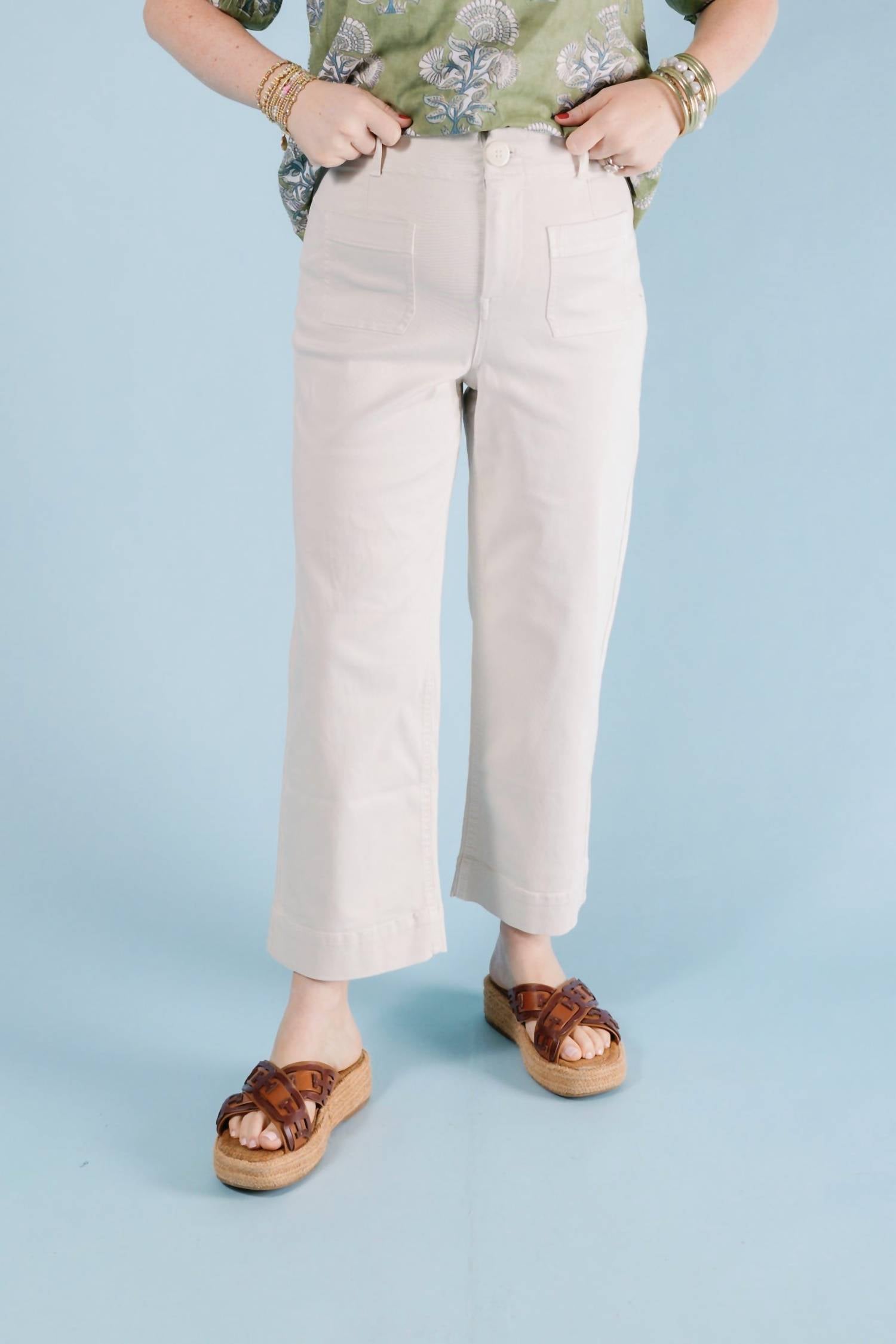 Renuar - Tencel Wide Leg Ankle Pant