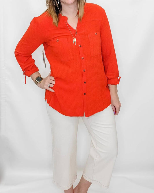 Multiples - 3/4 Sleeve Button Up