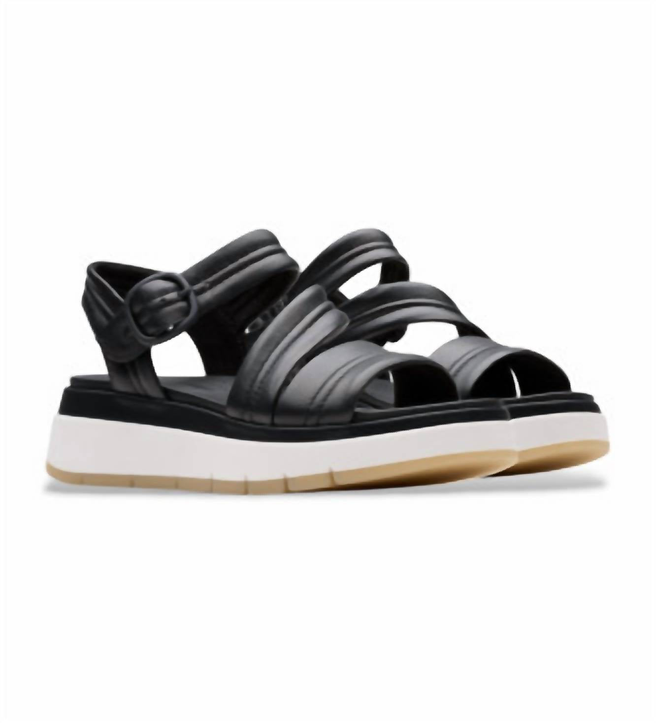 Clarks Women's Tuscan Strap Sandals in black leather - women's sandal - alternate view