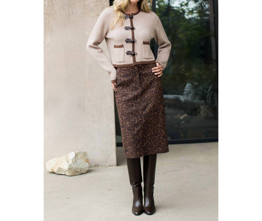 Thml - Women's Sweet Emotion Leopard Faux Suede Skirt