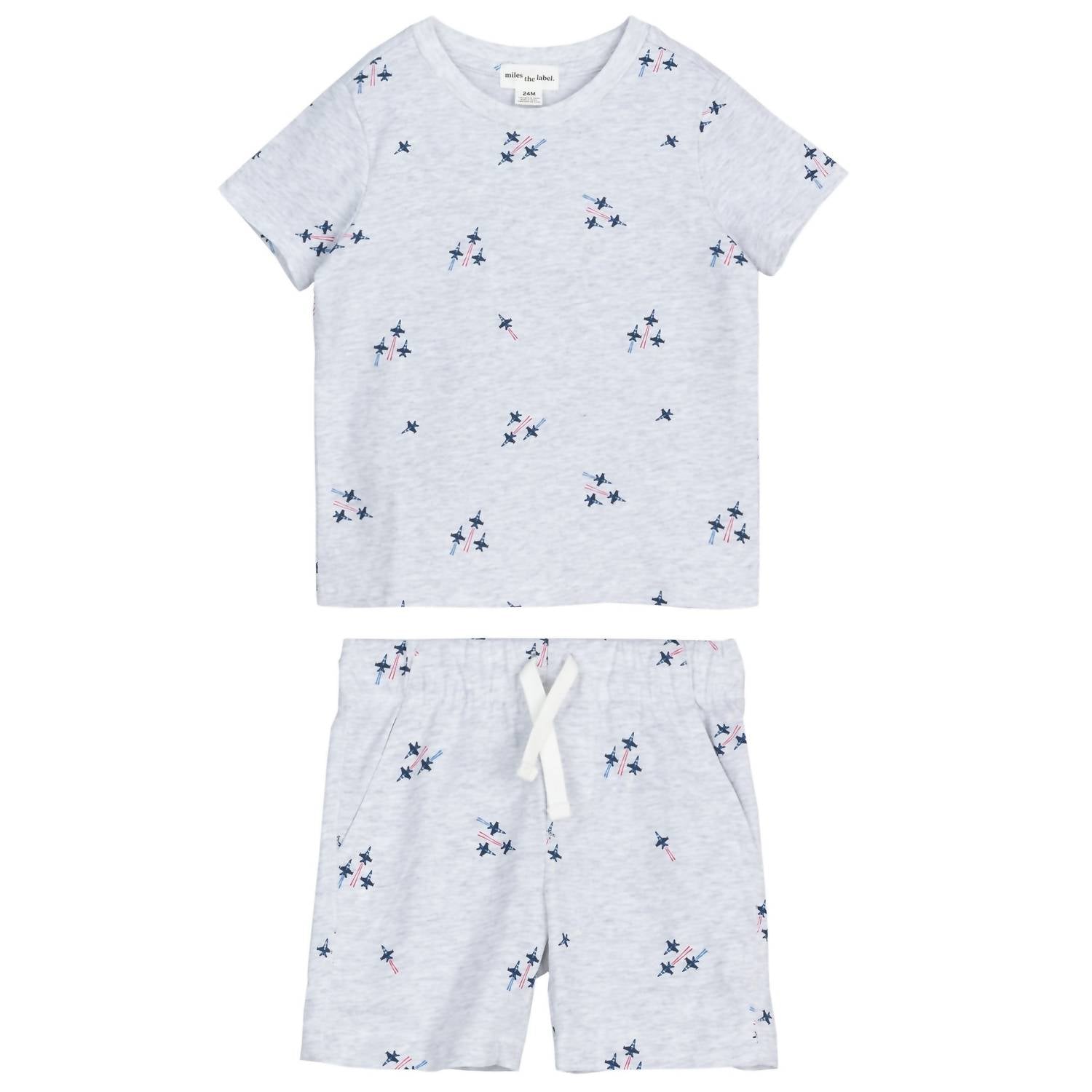 Miles The Label - Fighter Jet Knit Tee & Short Set