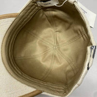 Vince Unisex Leather Trim Baseball Cap in beige - women's hat - view 5