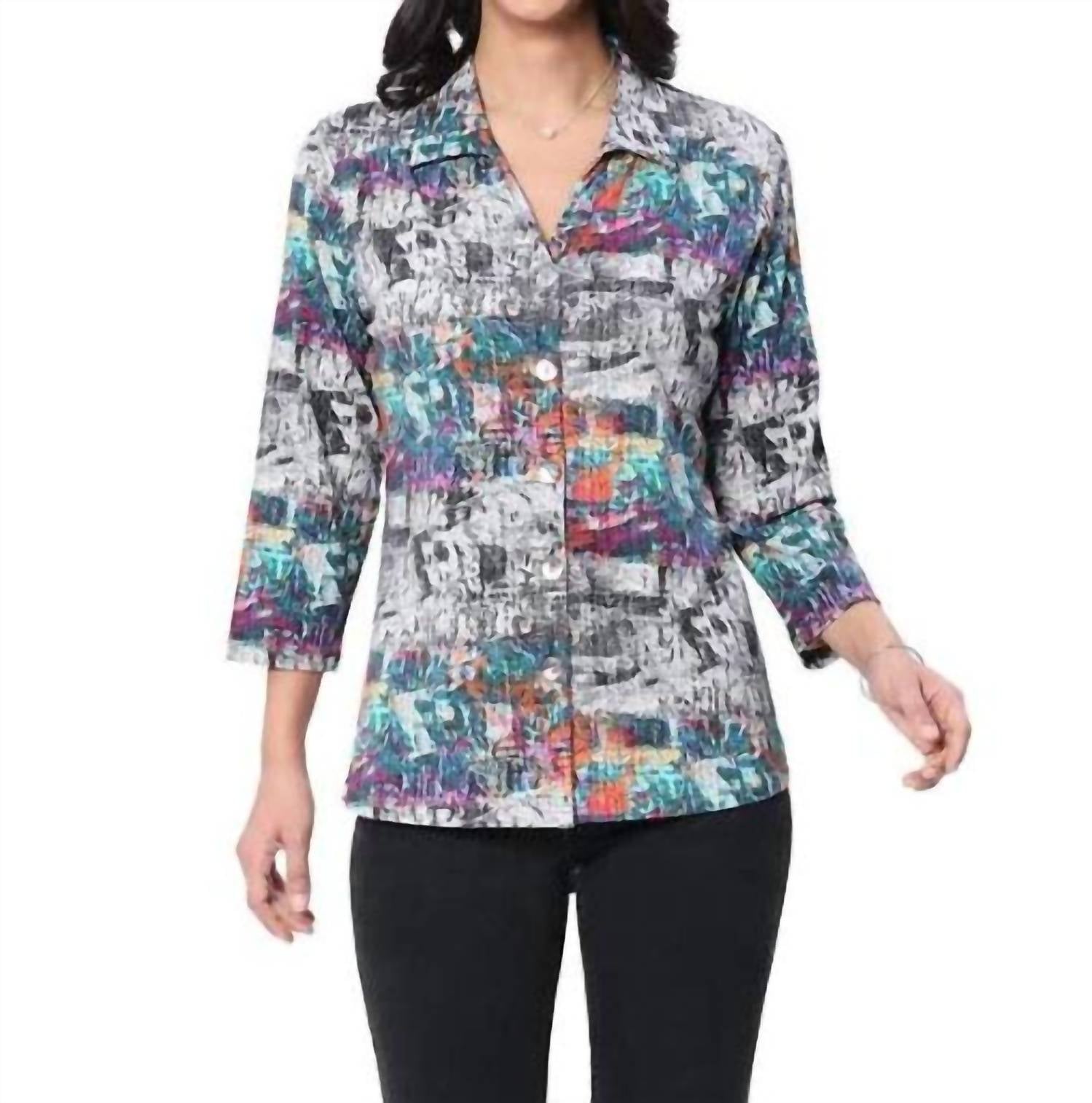 Parsley & Sage Peggy Shirt in multi - women's shirt
