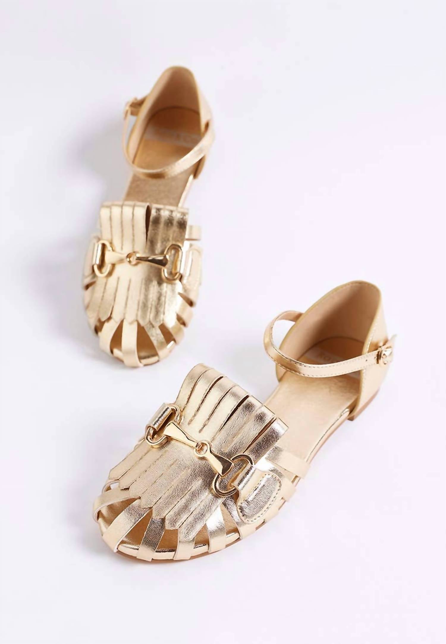 Rag Company - Women's Noori Metallic Fringe Flat Sandals