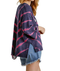 Umgee - Distressed Tie Dye Sweater