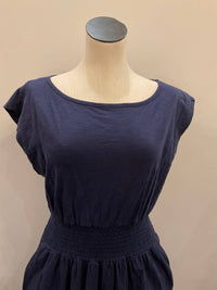 Mododoc - Short Dolman Smocked Waist Mini Dress