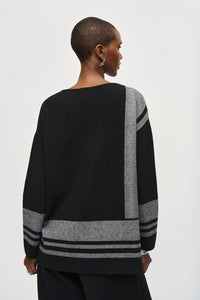 Joseph Ribkoff - Oversized Striped Boatneck Top