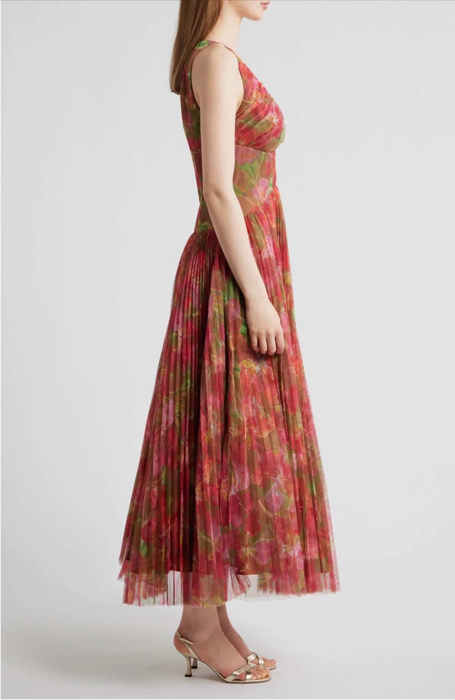 Hutch - Eliana Floral Pleated Gown
