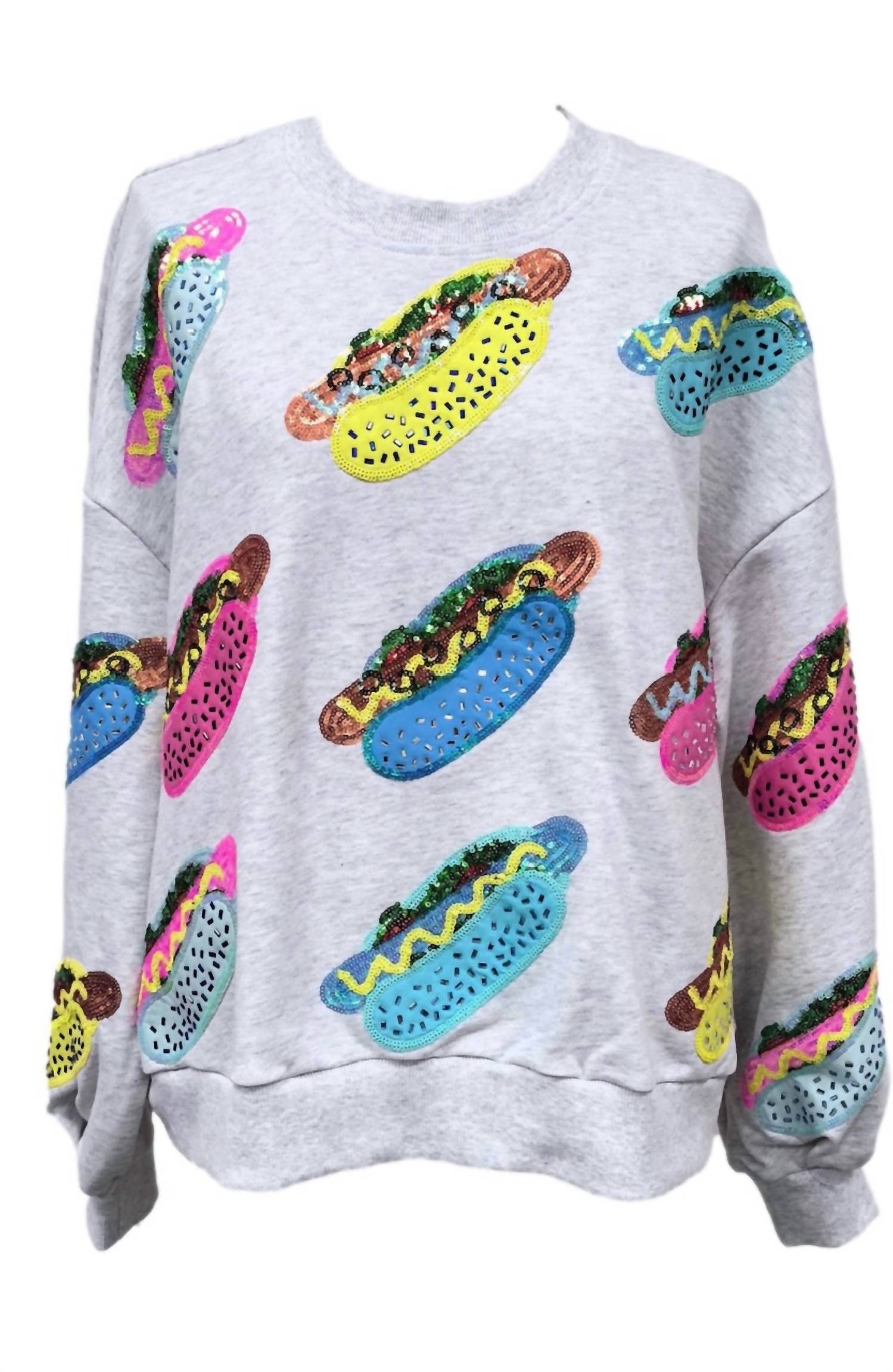 Queen Of Sparkles - Multi Hot Dog Sweatshirt