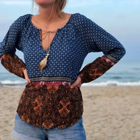Lovestitch - Paisley Border Feather Tassel Top