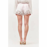 Maude Club - Cotton Poplin Lace Insert Shorts