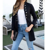 Venti6 Long Sergeant Pepper Jacket in black - women's jacket - detail view