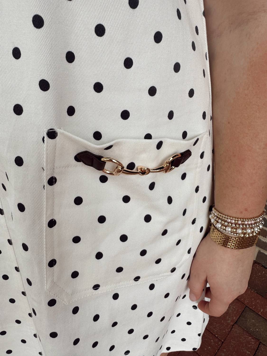 Entro - Polka Dot Horsebit Mini Dress